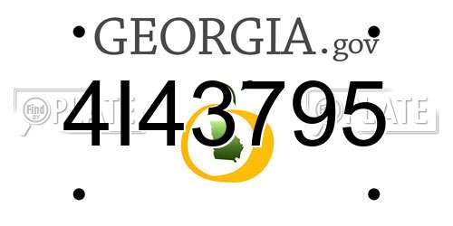 4I43795 Georgia License Plate