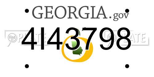 4I43798 Georgia License Plate