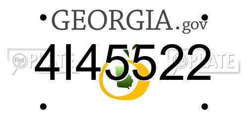 4I45522 Georgia License Plate