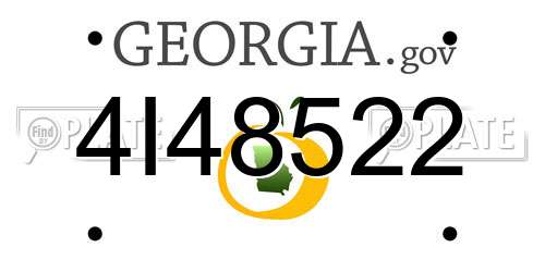 4I48522 Georgia License Plate