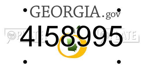 4I58995 Georgia License Plate