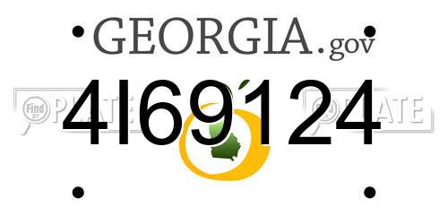 4I69124 Georgia License Plate