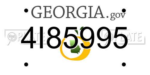 4I85995 Georgia License Plate