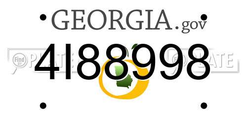 4I88998 Georgia License Plate