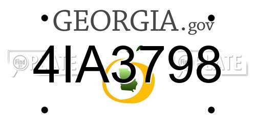 4IA3798 Georgia License Plate