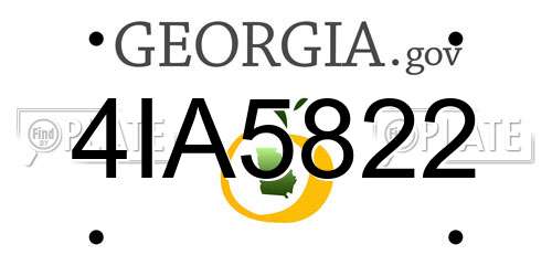 4IA5822 Georgia License Plate
