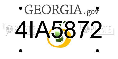 4IA5872 Georgia License Plate