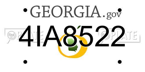 4IA8522 Georgia License Plate