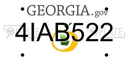 4IAB522 Georgia License Plate