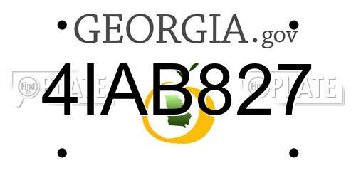 4IAB827 Georgia License Plate