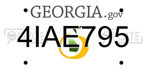 4IAE795 Georgia License Plate