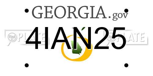 4IAN25 Georgia License Plate