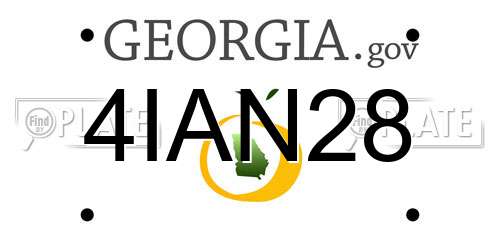 4IAN28 Georgia License Plate