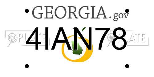 4IAN78 Georgia License Plate