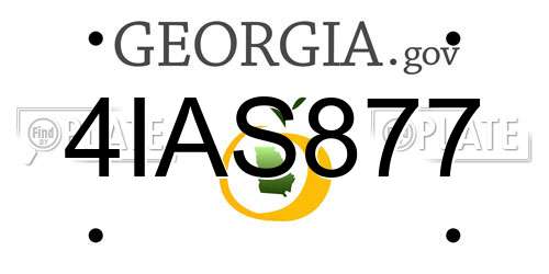 4IAS877 Georgia License Plate