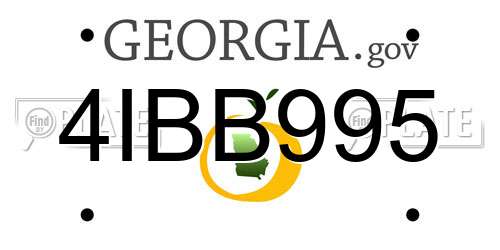 4IBB995 Georgia License Plate