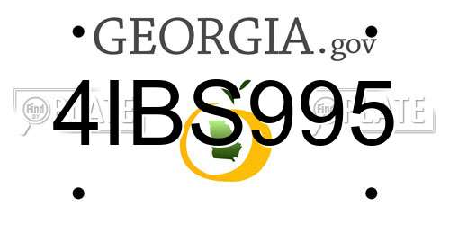 4IBS995 Georgia License Plate