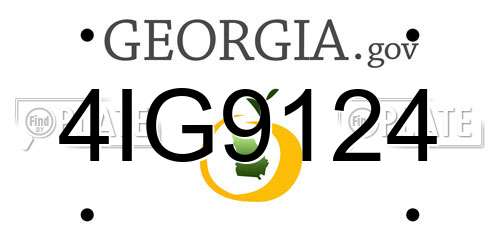 4IG9124 Georgia License Plate