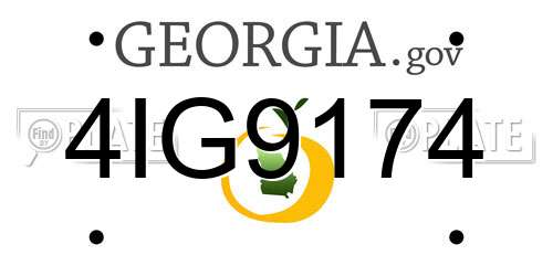 4IG9174 Georgia License Plate