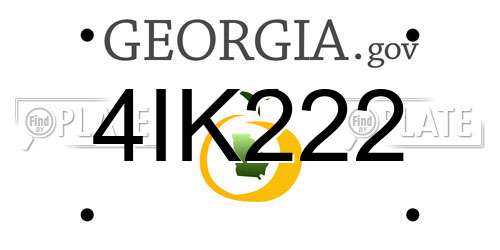 4IK222 Georgia License Plate