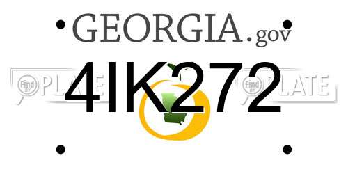 4IK272 Georgia License Plate