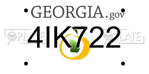 4IK722 Georgia License Plate