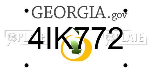 4IK772 Georgia License Plate