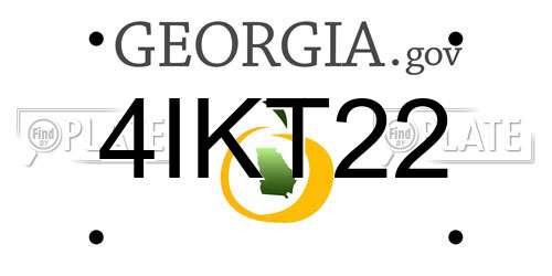 4IKT22 Georgia License Plate