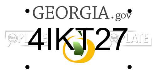 4IKT27 Georgia License Plate