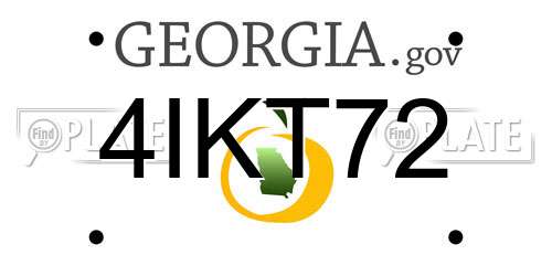 4IKT72 Georgia License Plate