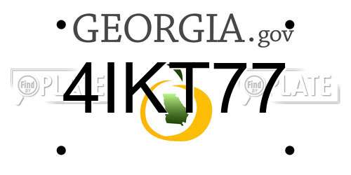 4IKT77 Georgia License Plate