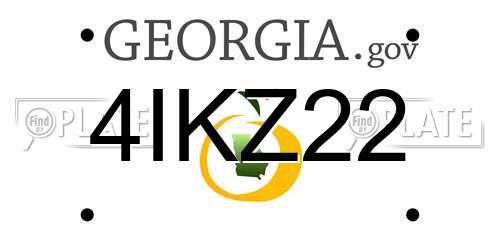 4IKZ22 Georgia License Plate