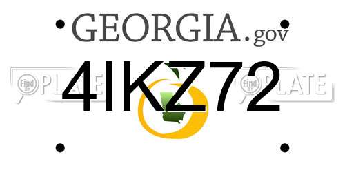 4IKZ72 Georgia License Plate