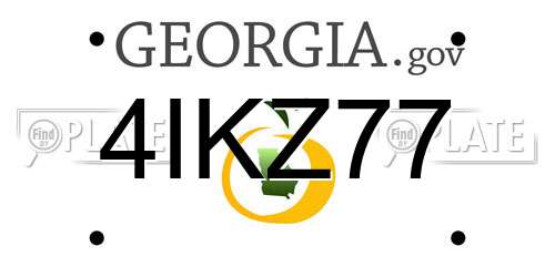 4IKZ77 Georgia License Plate