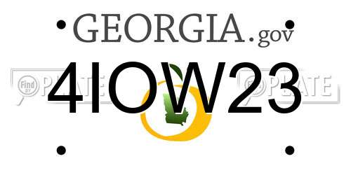4IOW23 Georgia License Plate
