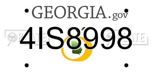 4IS8998 Georgia License Plate