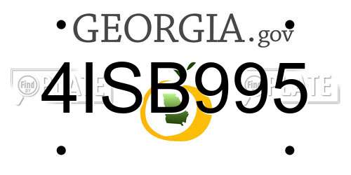 4ISB995 Georgia License Plate
