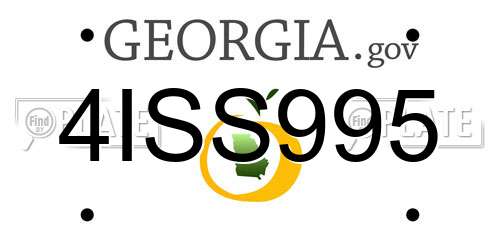 4ISS995 Georgia License Plate