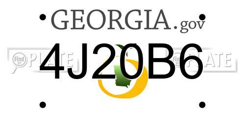 4J20B6 Georgia License Plate