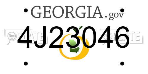 4J23046 Georgia License Plate