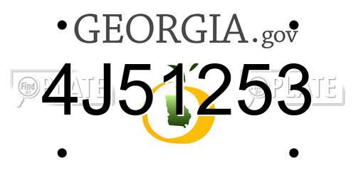 4J51253 Georgia License Plate