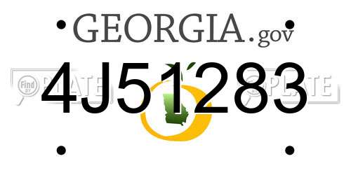 4J51283 Georgia License Plate