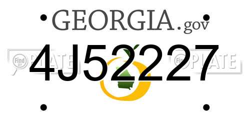 4J52227 Georgia License Plate