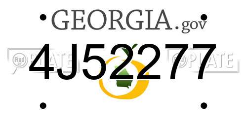 4J52277 Georgia License Plate
