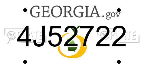 4J52722 Georgia License Plate