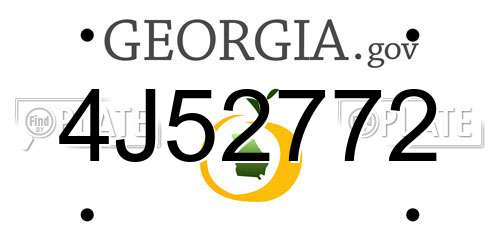 4J52772 Georgia License Plate