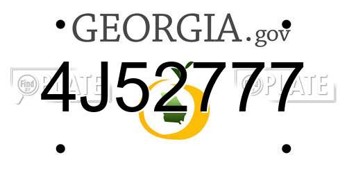 4J52777 Georgia License Plate