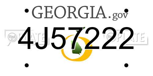 4J57222 Georgia License Plate