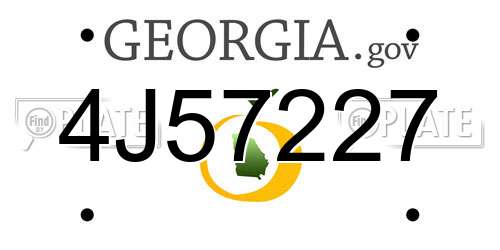 4J57227 Georgia License Plate