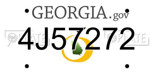 4J57272 Georgia License Plate